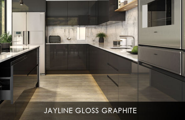 High Gloss White Handleless Kitchen Doors